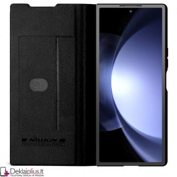 Nillkin Qin Pro odinis atverčiamas dėklas - juodas (Samsung Z Fold 6)